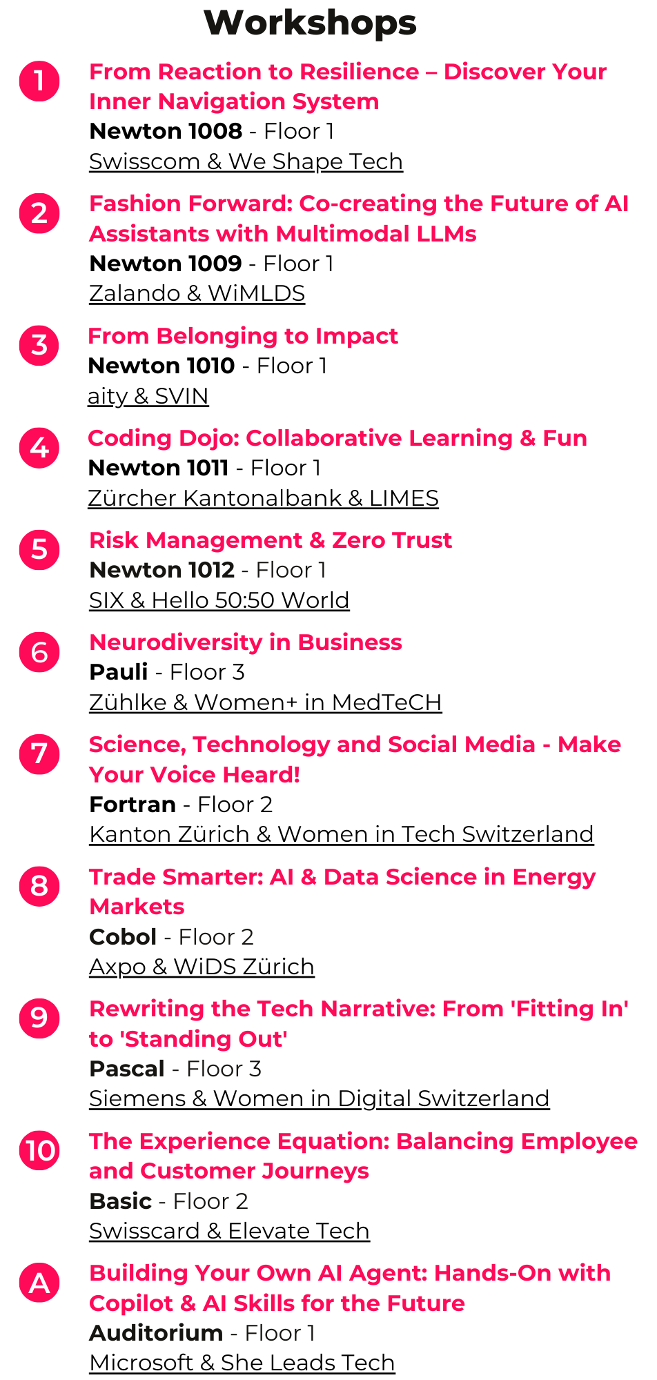 Find your way around wetechtogether - Workshops